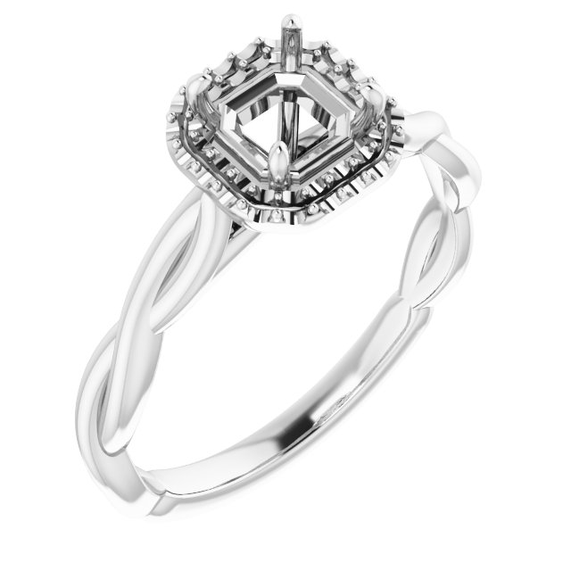Halo-Style Twisted Engagement Ring