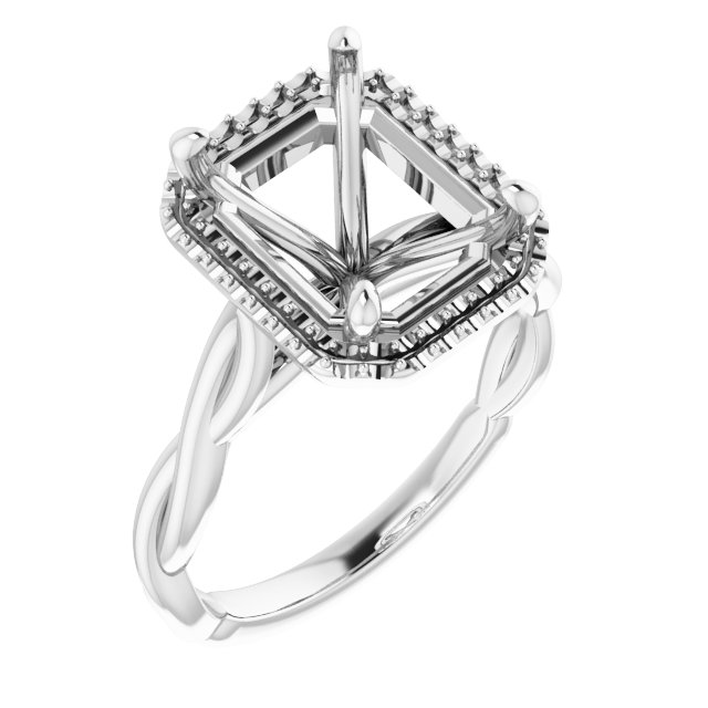 Halo-Style Twisted Engagement Ring