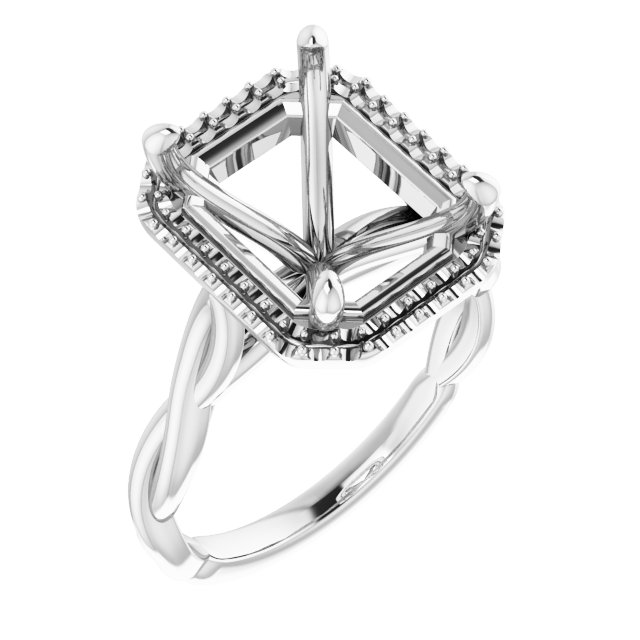 Halo-Style Twisted Engagement Ring
