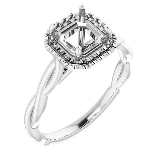 Halo-Style Twisted Engagement Ring