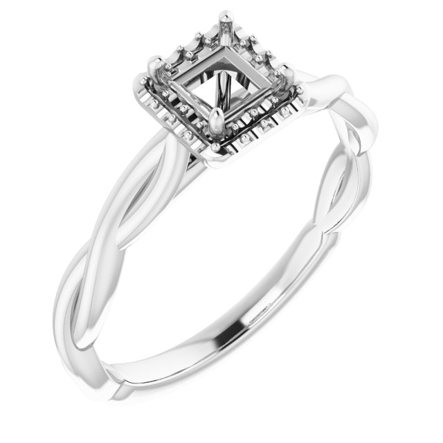 Halo-Style Twisted Engagement Ring