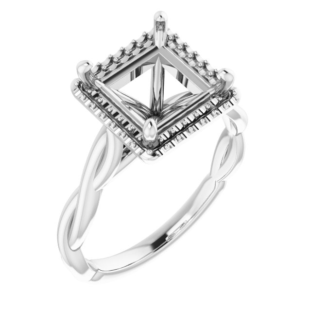 Halo-Style Twisted Engagement Ring