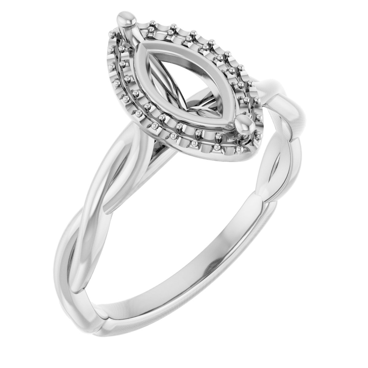 Halo-Style Twisted Engagement Ring