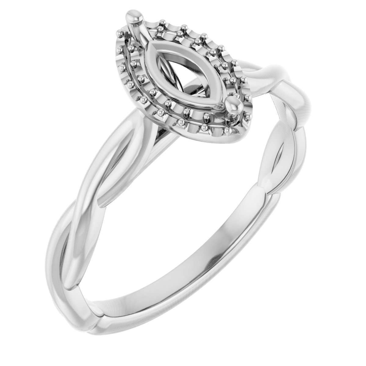 Halo-Style Twisted Engagement Ring
