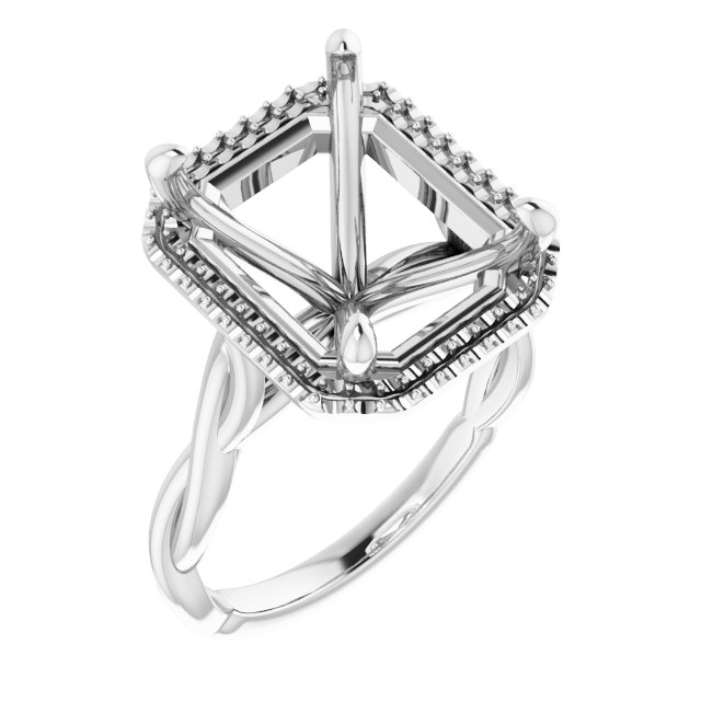 Halo-Style Twisted Engagement Ring