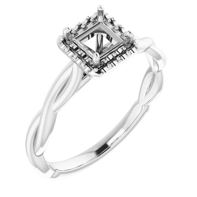 Halo-Style Twisted Engagement Ring