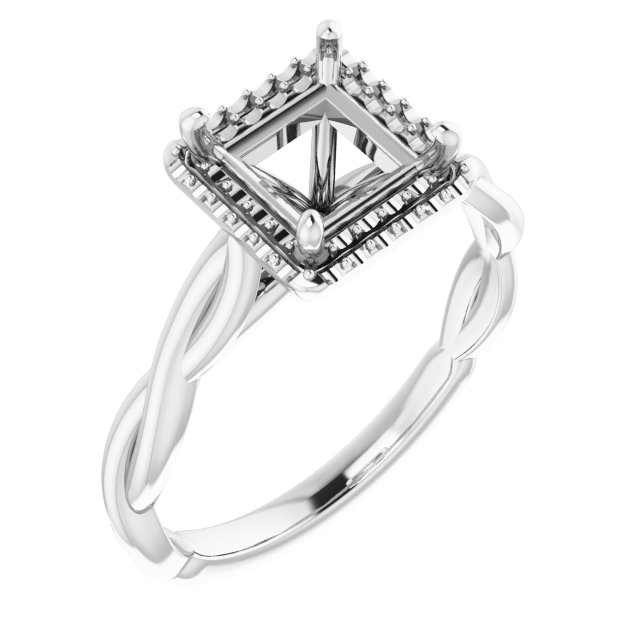 Halo-Style Twisted Engagement Ring