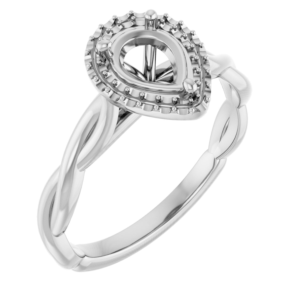 Halo-Style Twisted Engagement Ring