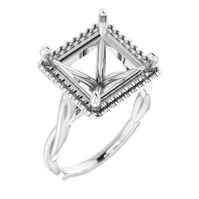 Halo-Style Twisted Engagement Ring