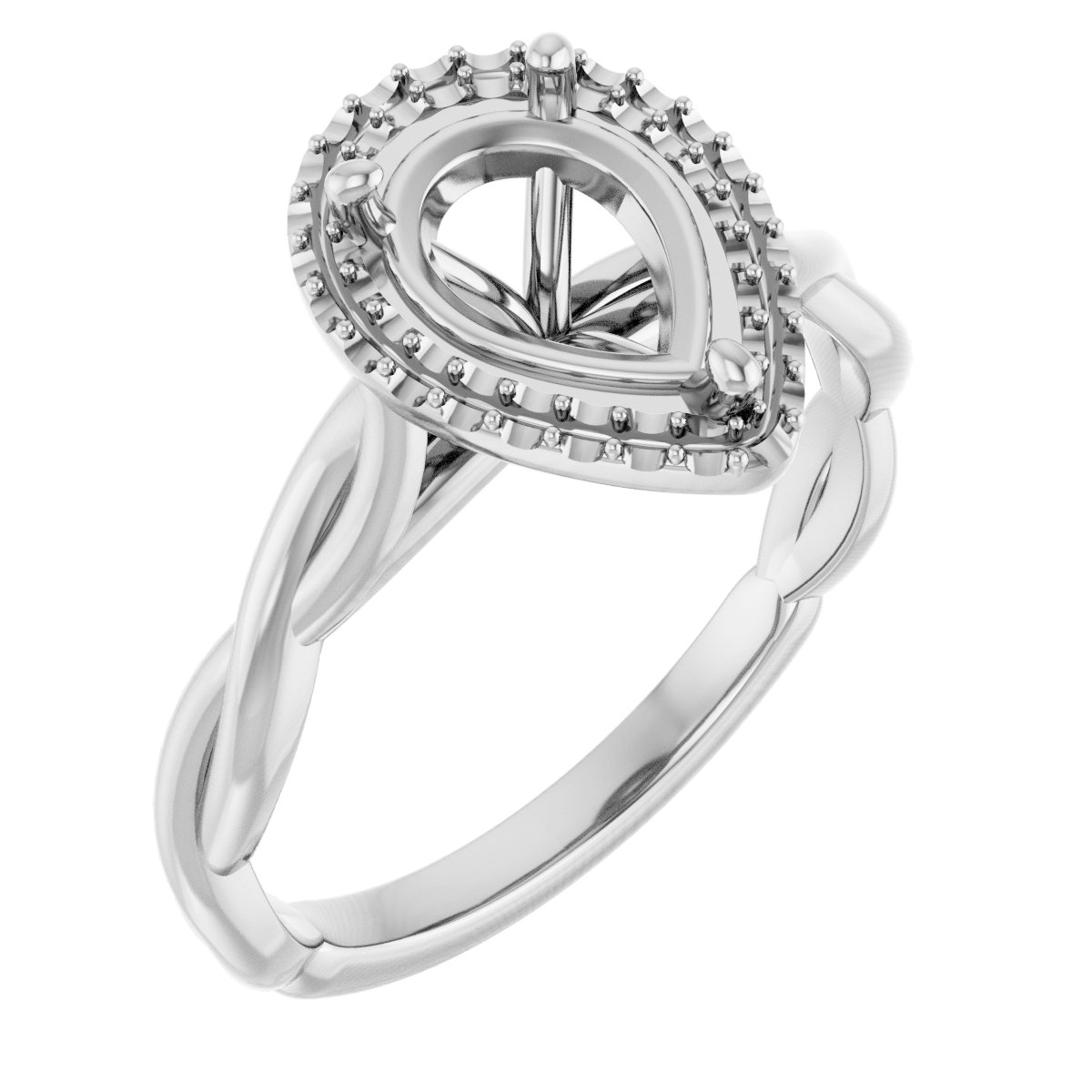 Halo-Style Twisted Engagement Ring