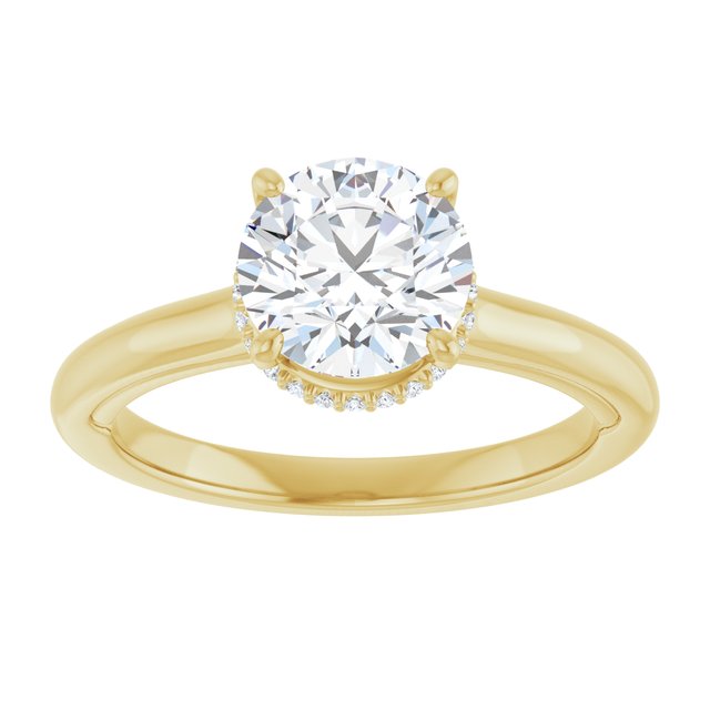 18 K Yellow Gold Halo Engagement Ring - Image 3
