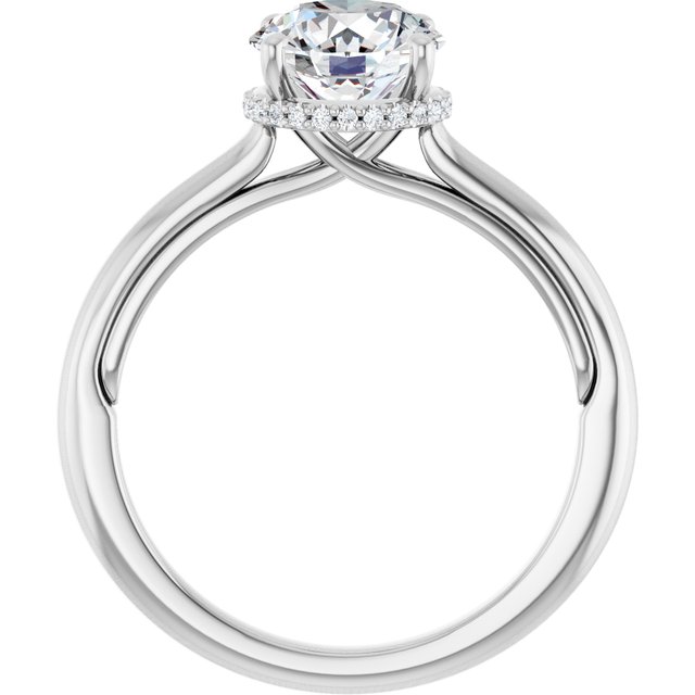 14 K White Gold Halo Engagement Ring - Image 2