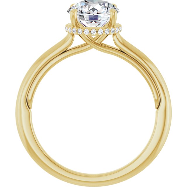 18 K Yellow Gold Halo Engagement Ring - Image 2