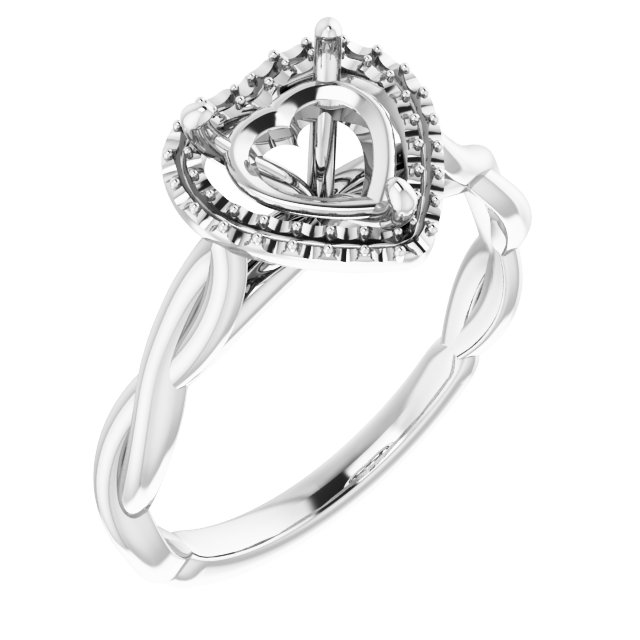 Halo-Style Twisted Engagement Ring