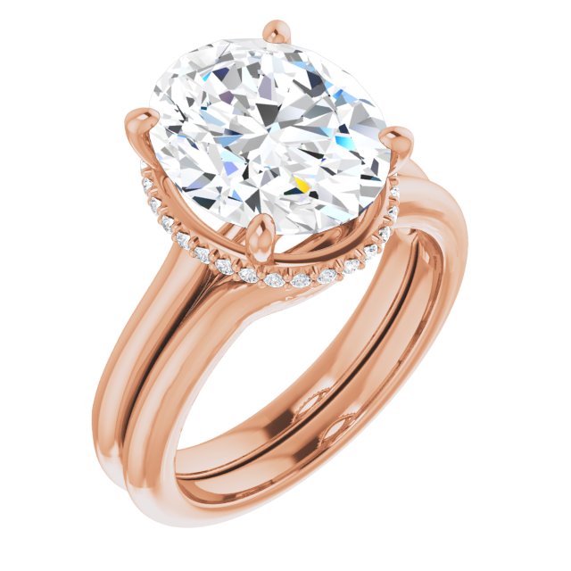 18 K Rose Gold Halo Engagement Ring - Image 6