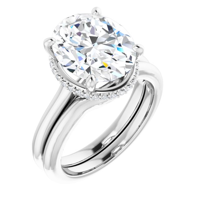 14 K White Gold Halo Engagement Ring - Image 6