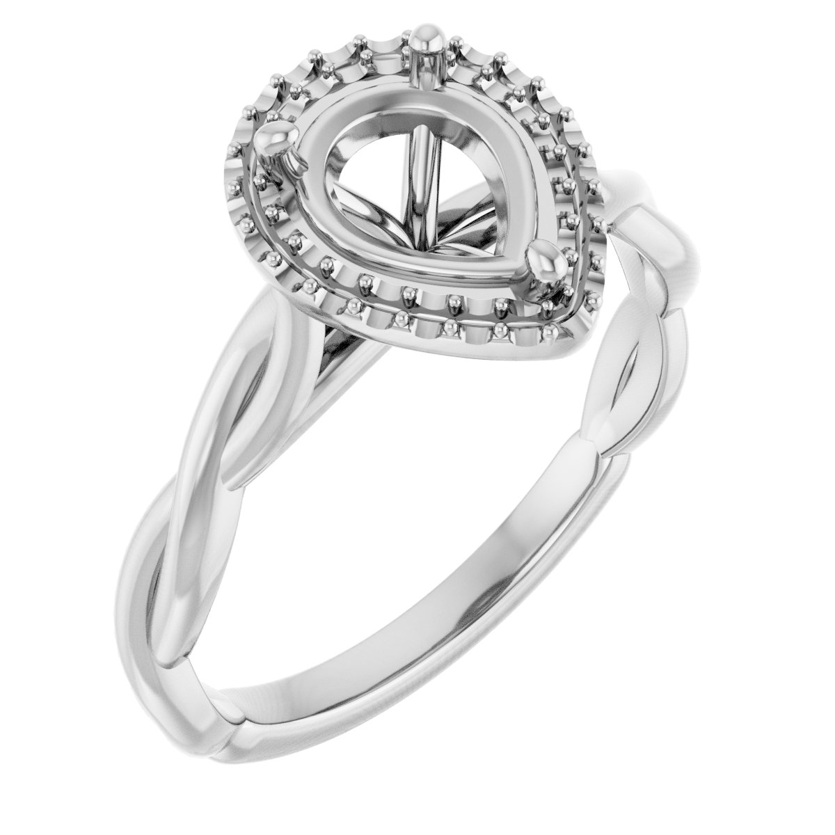 Halo-Style Twisted Engagement Ring