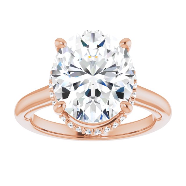 18 K Rose Gold Halo Engagement Ring - Image 3