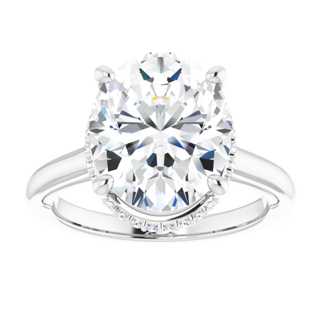 14 K White Gold Halo Engagement Ring - Image 3