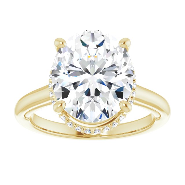 18 K Yellow Gold Halo Engagement Ring - Image 3