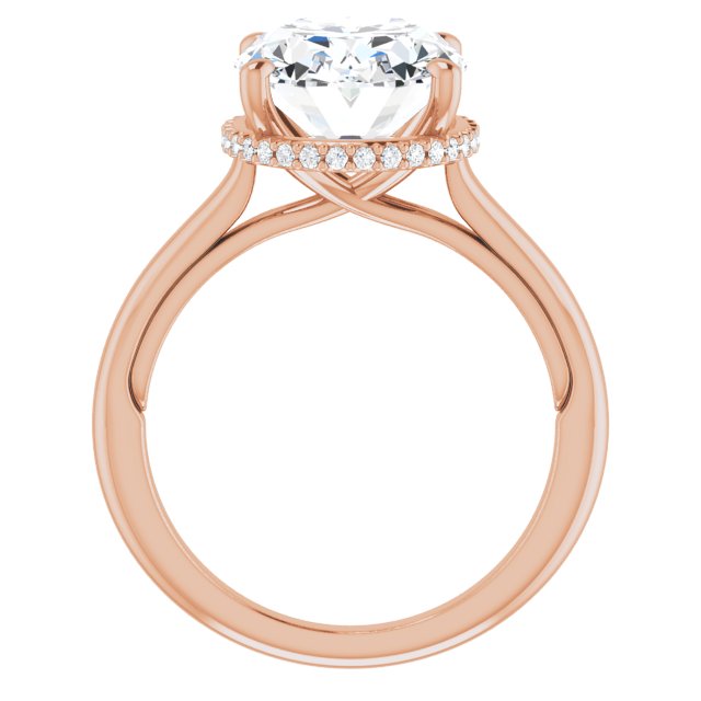 18 K Rose Gold Halo Engagement Ring - Image 2