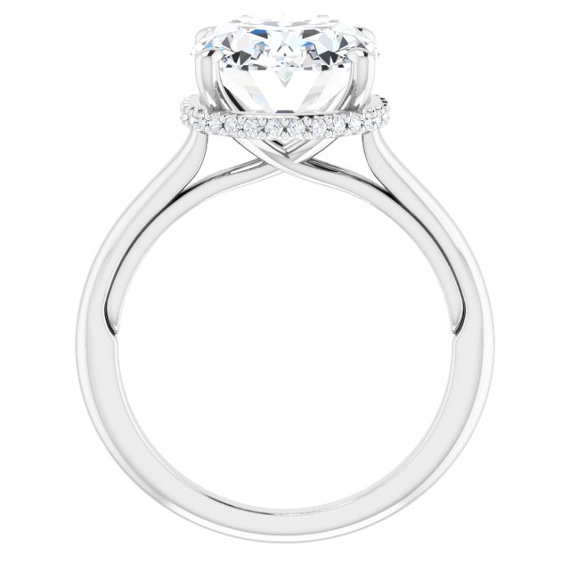14 K White Gold Halo Engagement Ring - Image 2