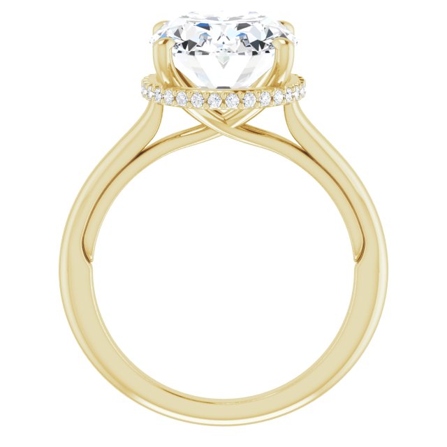 18 K Yellow Gold Halo Engagement Ring - Image 2
