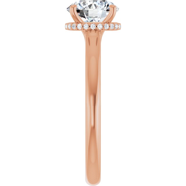 18 K Rose Gold Halo Engagement Ring - Image 4