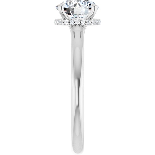 14 K White Gold Halo Engagement Ring - Image 4