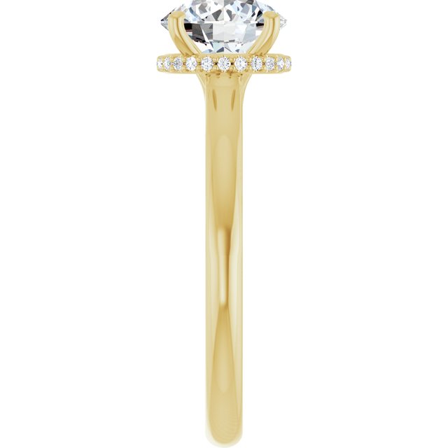 18 K Yellow Gold Halo Engagement Ring - Image 4