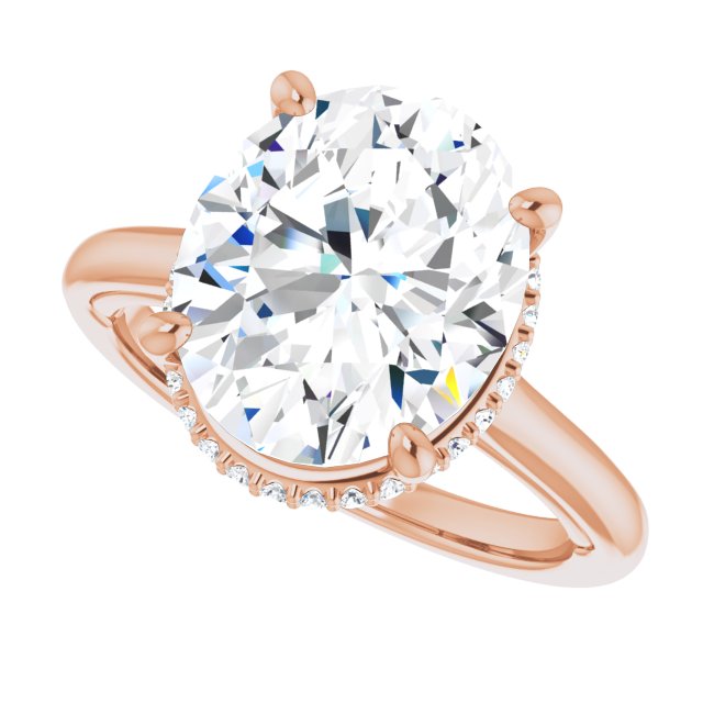 18 K Rose Gold Halo Engagement Ring - Image 5