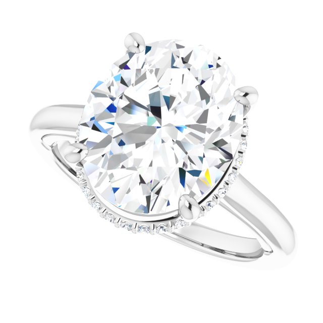 14 K White Gold Halo Engagement Ring - Image 5