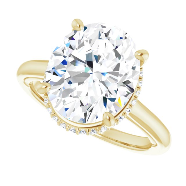 18 K Yellow Gold Halo Engagement Ring - Image 5