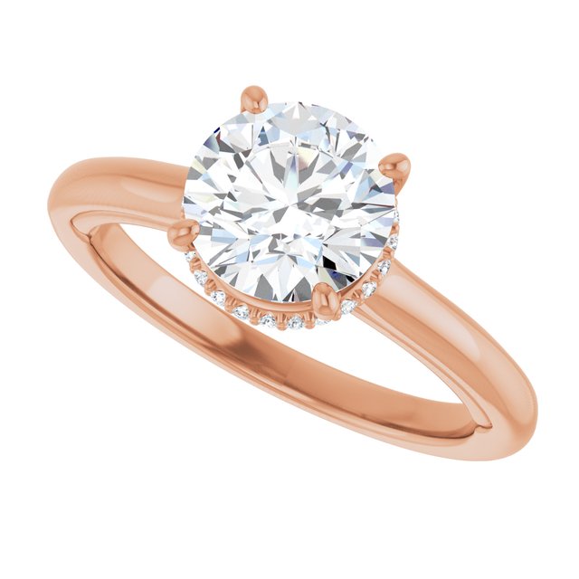 18 K Rose Gold Halo Engagement Ring - Image 5