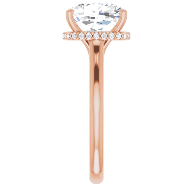 18 K Rose Gold Halo Engagement Ring - Image 4