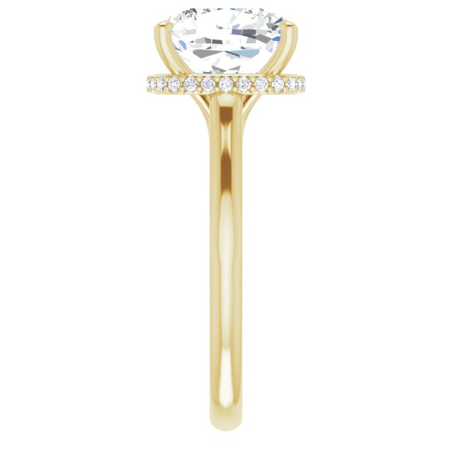 18 K Yellow Gold Halo Engagement Ring - Image 4