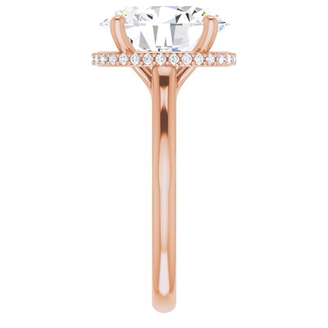 18 K Rose Gold Halo Engagement Ring - Image 4