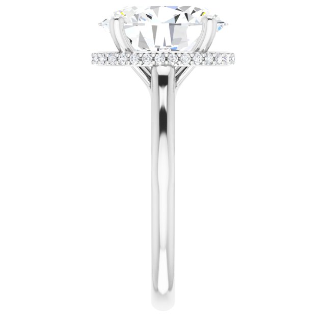 14 K White Gold Halo Engagement Ring - Image 4