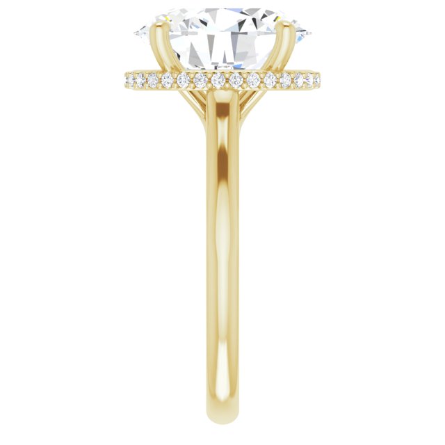 18 K Yellow Gold Halo Engagement Ring - Image 4