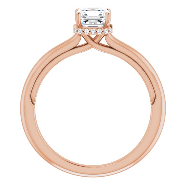 14 K Rose Gold Halo Engagement Ring - Image 2