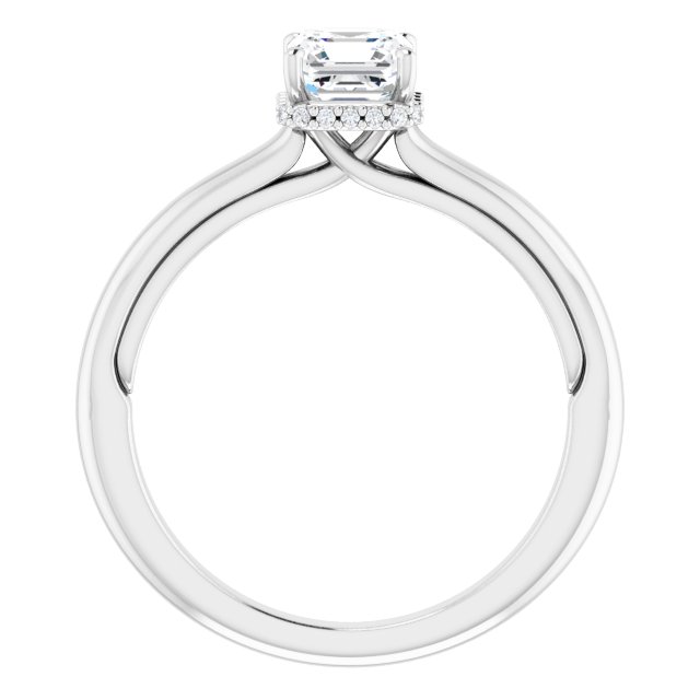 14 K White Gold Halo Engagement Ring - Image 2