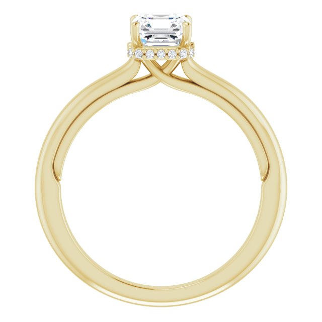 18 K Yellow Gold Halo Engagement Ring - Image 2