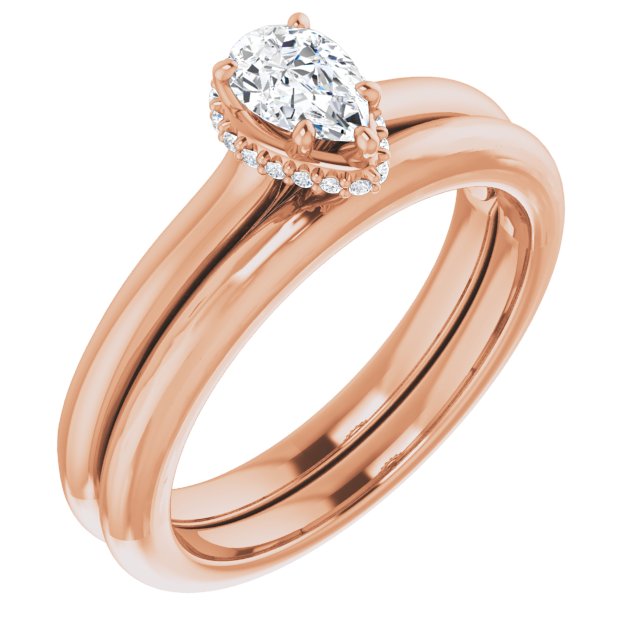 18 K Rose Gold Halo Engagement Ring - Image 6