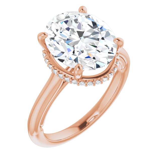 18 K Rose Gold Halo Engagement Ring