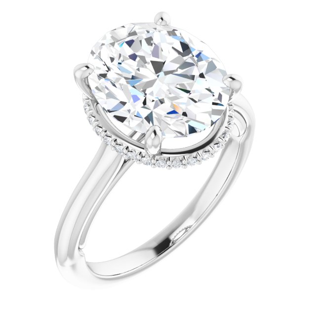 14 K White Gold Halo Engagement Ring
