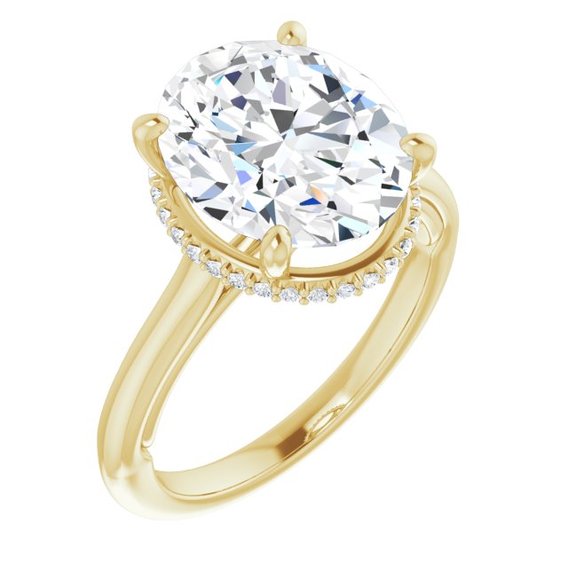 18 K Yellow Gold Halo Engagement Ring