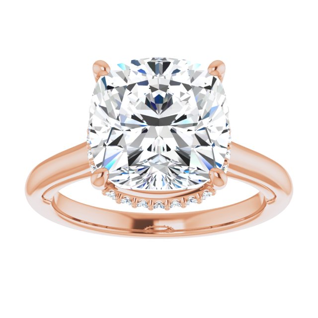 18 K Rose Gold Halo Engagement Ring - Image 3
