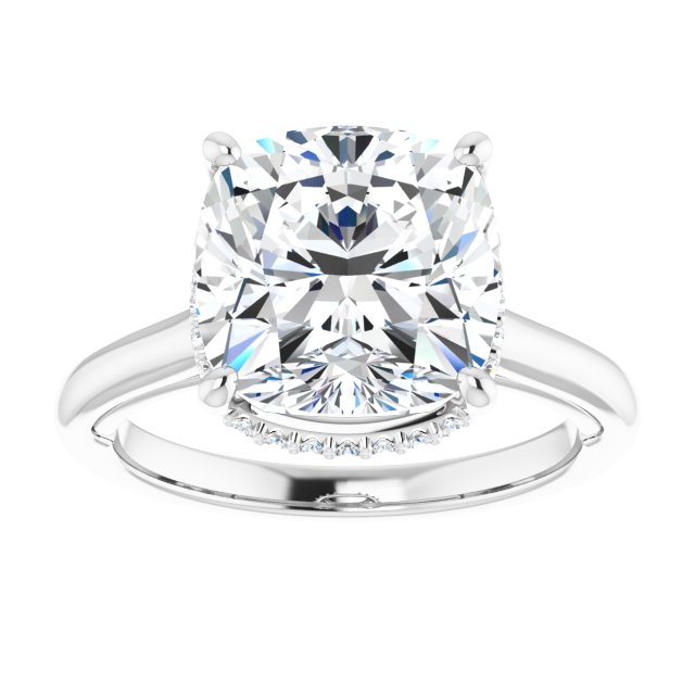 14 K White Gold Halo Engagement Ring - Image 3
