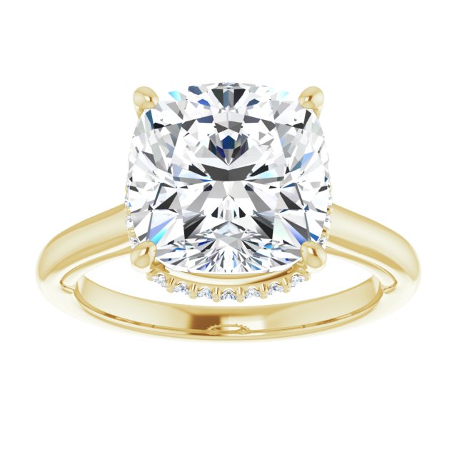 18 K Yellow Gold Halo Engagement Ring - Image 3