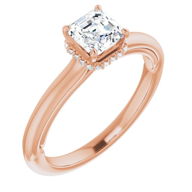 14 K Rose Gold Halo Engagement Ring